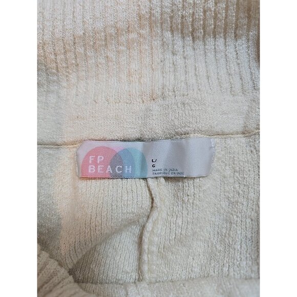 Free People Beach Women Pants Ribbed Knit Foldover Waist Flare Leg Size L - Picture 3 of 16